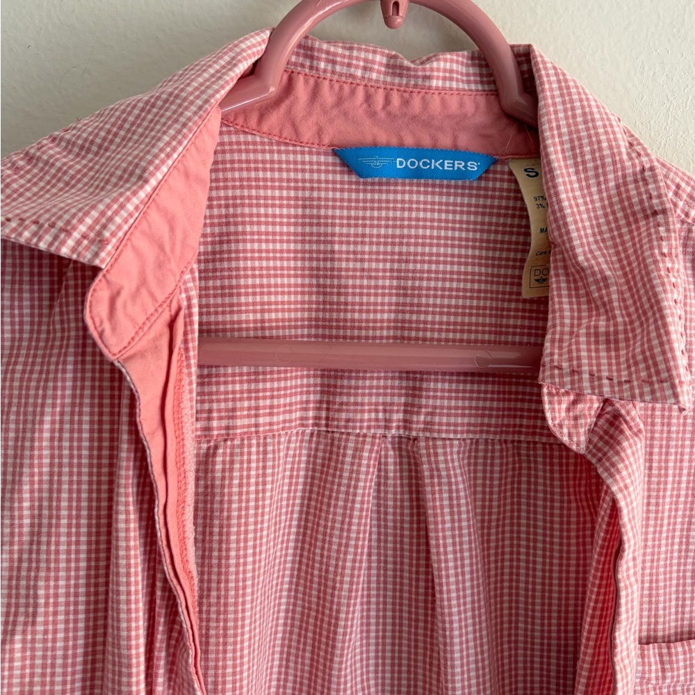 Vintage Pink Plaid 3/4 Sleeve Shirt - Picture 3 of 6